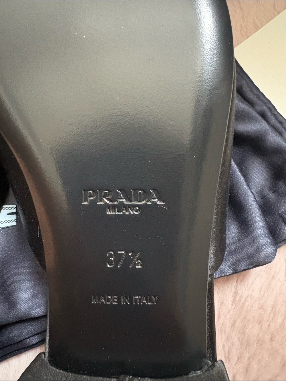 Prada Black silk Square-Toe Slide Sandals - Picture 6 of 7